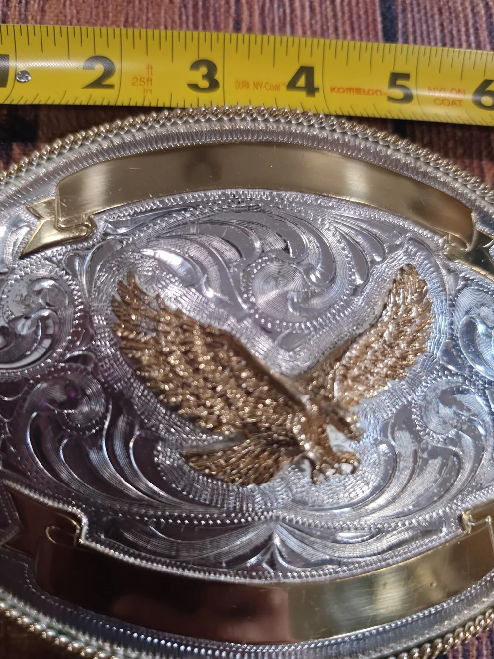 Justin Boots Gold and Silver Eagle Belt Buckle - Western